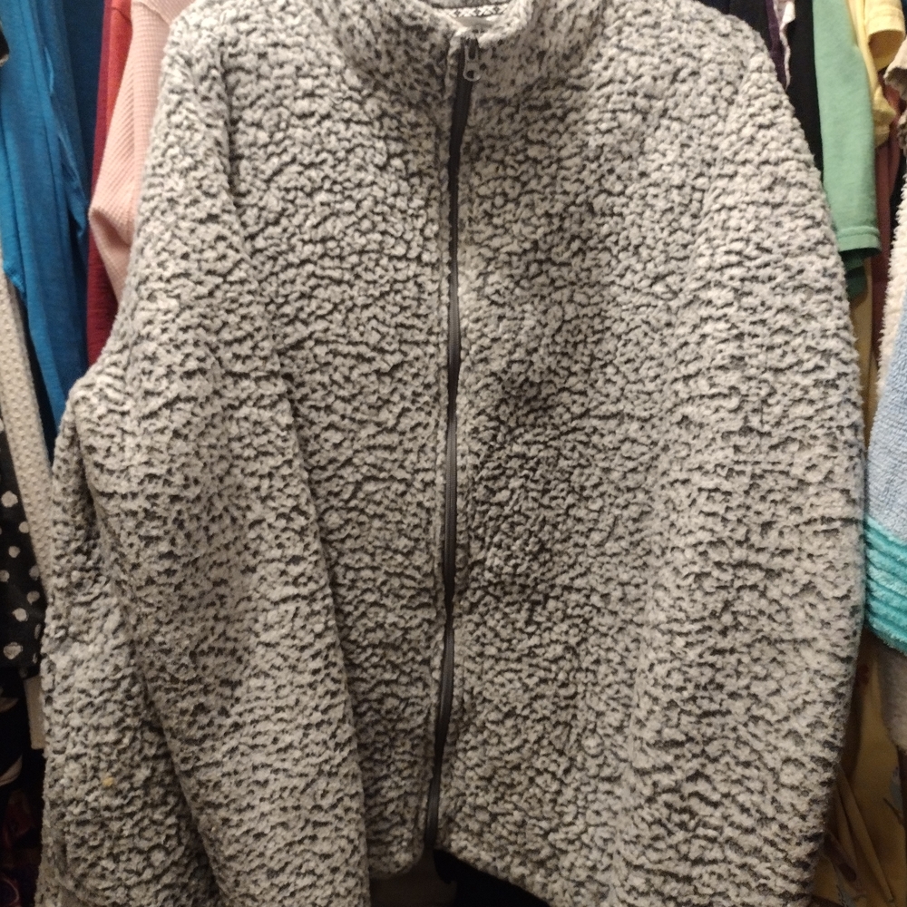 Chic Gray Teddy Jacket